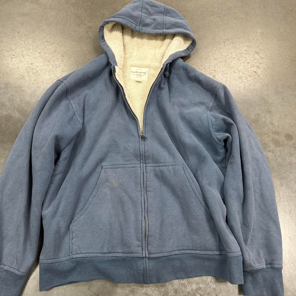 Weatherproof Light Blue Sherpa Lined Zip Up Hoodie Size large